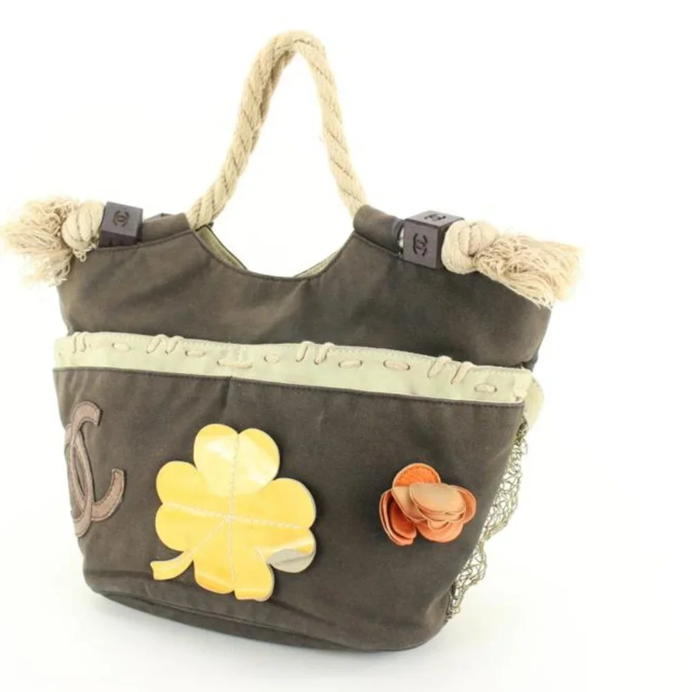Chanel Clover Flower Rope Handle Fish Net Hand Bag Tote 10cc720s